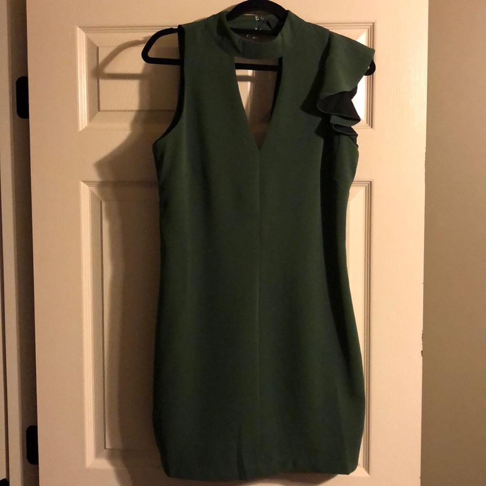Olive green dress.